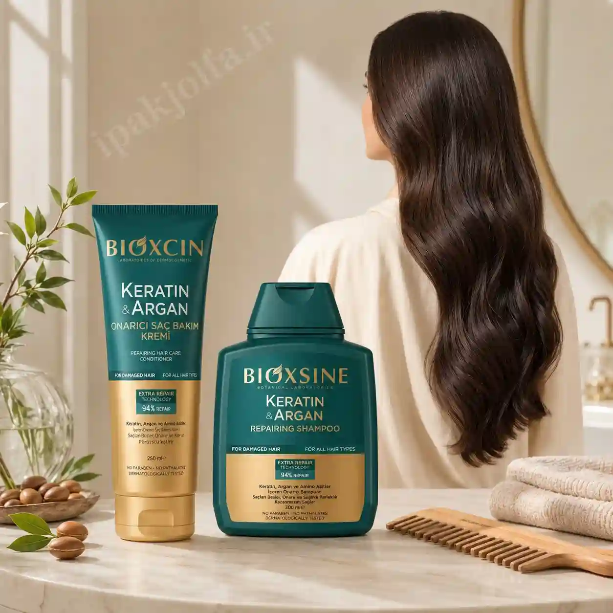 مراقبت از موهای آسیبدیده با پک کراتین و آرگان بیوکسین