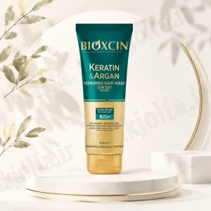 ماسک مو بیوکسین کراتین و آرگان Bioxcin Keratin & Argan حجم 200 میلی‌لیتر | ترمیم‌کننده و تقویت‌کننده موهای خشک و آسیب‌دیده