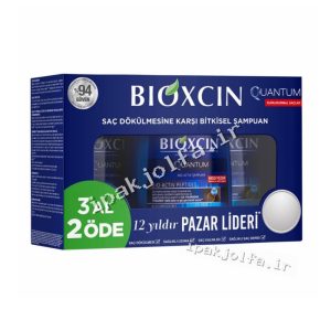 شامپو ضدریزش گیاهی بیوکسین Bioxcin Quantum پک 3 عددی 300 میل