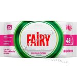 دستمال مرطوب پاک‌کننده سطوح Fairy Power Wipes رایحه لیلیوم بسته 100 عددی