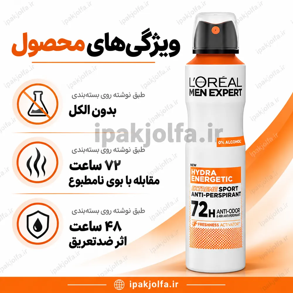 اسپری ضدتعریق لورآل من اکسپرت Hydra Energetic Extreme Sport